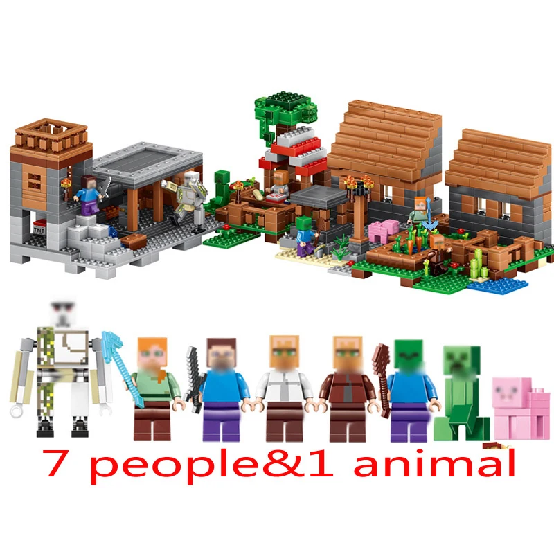 Mailackers-Lepin-Legoing-Minecrafts-18010-The-Village-1106Pcs-My-World-Building-Blocks-Toys-Children-For-Legoing (4)
