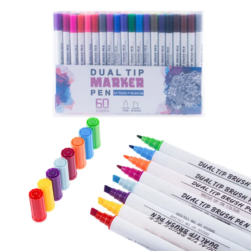 

Drawing Markers Dual Tip Fine Fineliner Pen Children Manga Marker Artistic Sketch Colored Arquitectura Watercolor Art Supplies