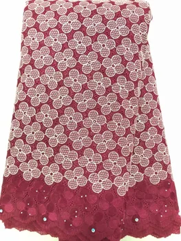 

5Yards+2Yards African Cotton Swiss Voile Lace Fabric High Quality Swiss Voile Lace In Switzerland Cotton Africa Lace MLZJFE282