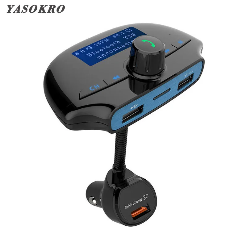 FM Transmitter Bluetooth FM Modulator 3 Port Quick Charge 3.0 Charger