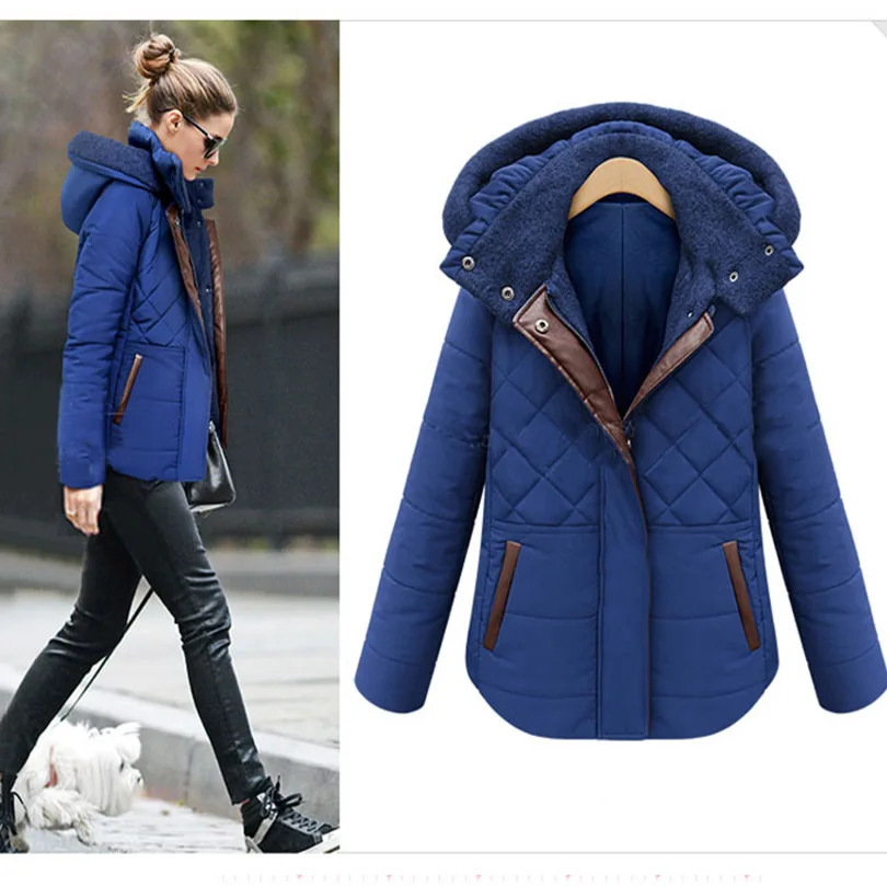 Thickening Plus Cotton Women Winter Hooded Down Jacket Plus Size In the Long Section 2016 New