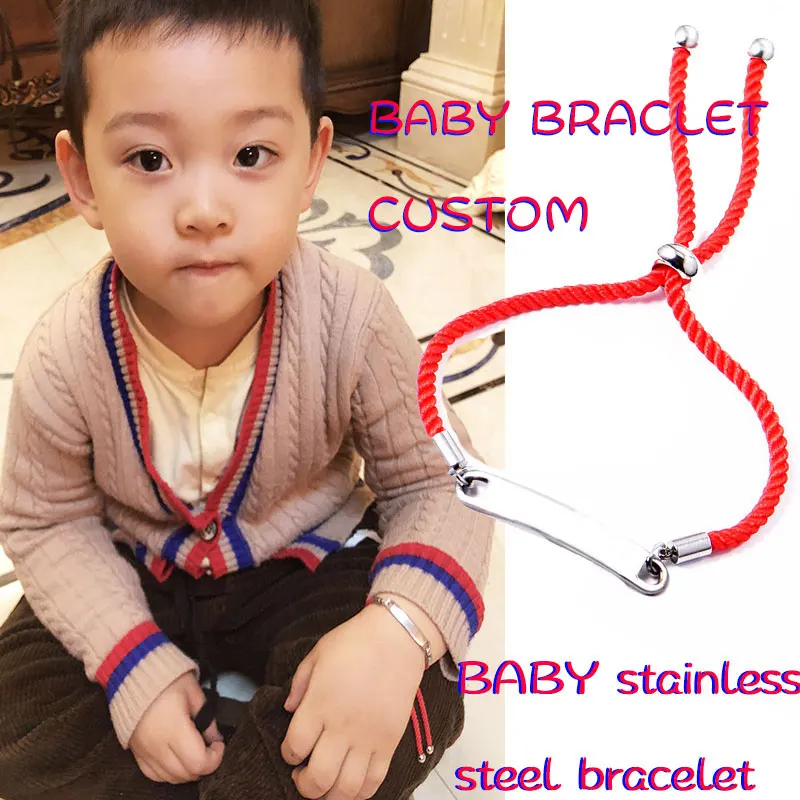 

Silver color Personalized Engraved Name Motto ID Tag Custom baby Stainless Steel Bracelet Simple Bangle Charms Jewelry