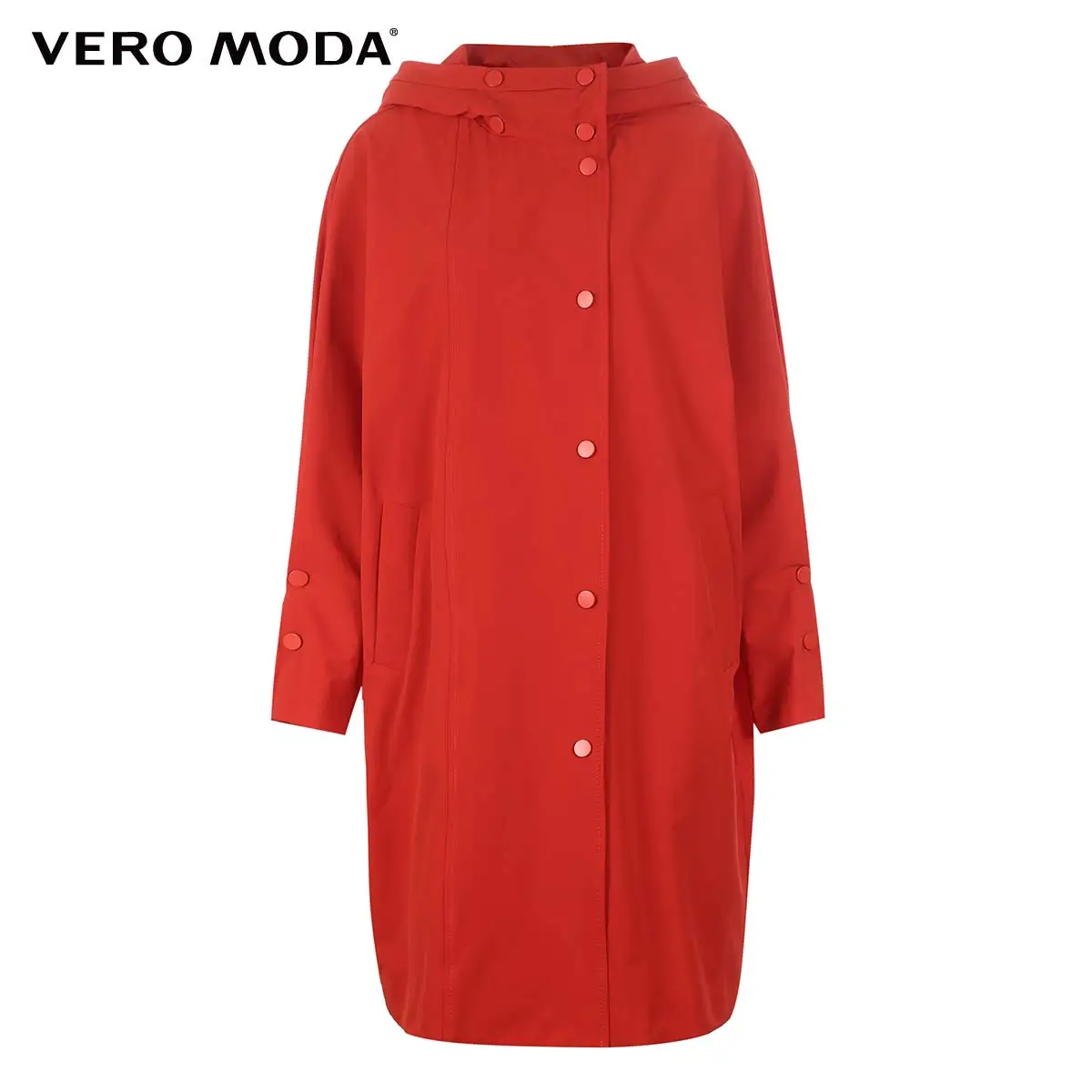 Vero Moda новые декоративные пуговицы с капюшоном регулируемые манжеты средней длины чистый ветер пальто Тренч | 318321532