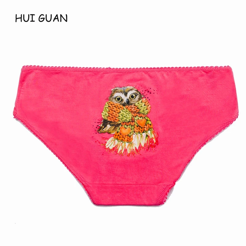 Hui Guan Pyrograph Owl Cartoon Panties Sex Thong Cute Girl