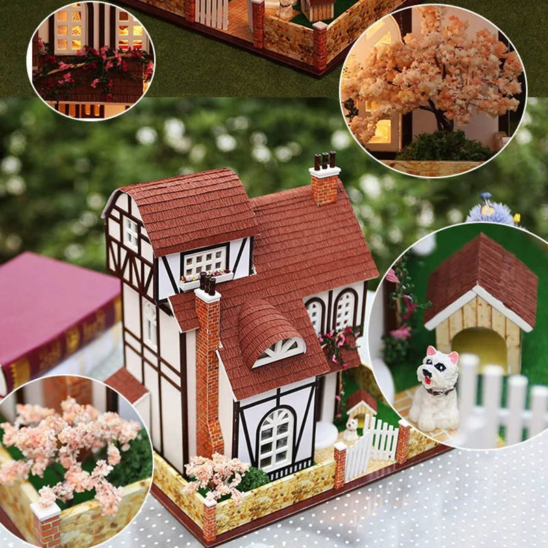  Iiecreate New Mininature House DIY Mininatures Furnitures Wooden House Toys With Furniture Led Ligh - 33016600830
