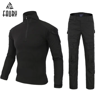 

2018 Men Army Tactical Military Uniform Clothing Paintball Cargo Pants Hunting Combat Army CS Trousers Shirt Suit Clothes