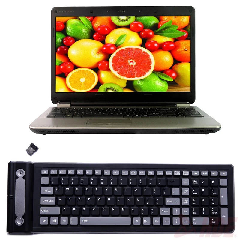

Folding 2.4G Wireless Keyboard Silicone Flexible Water Resistant Soft Silicone Keyboard USB For Mac Desktop Laptop Dropshipping