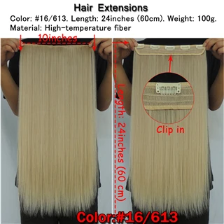 Wjz10060/5 шт./Xi. rocks парик Синтетический 25 цветов клип парики для наращивания волос женские прямые зажимы штук 60 см длина шиньон - Цвет: 16/613 #