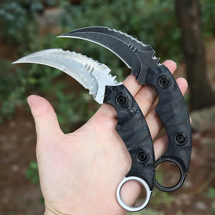 Fisharks сверхмощный тактический нож с фиксированным лезвием Karambit D2 лезвие G10 ручка охотничий Скинер Hawkbill выживания CSGO коготь ножи