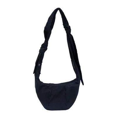 Новая модная женская сумка-хобо на плечо, Холщовая Сумка через плечо, сумка для девушек, сумка-мессенджер с завязками, дорожные сумки LSH612 - Цвет: black