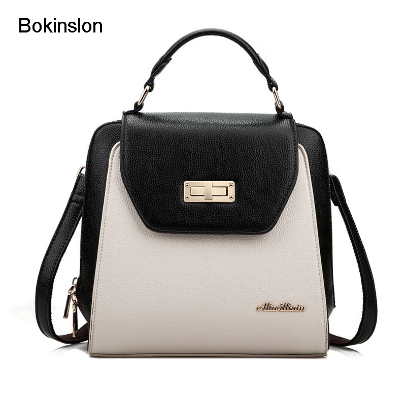 

Bokinslon Womens Small Backpacks Multifunctional Ladies Bag Fashion PU Leather Women Backpack Designers Brand