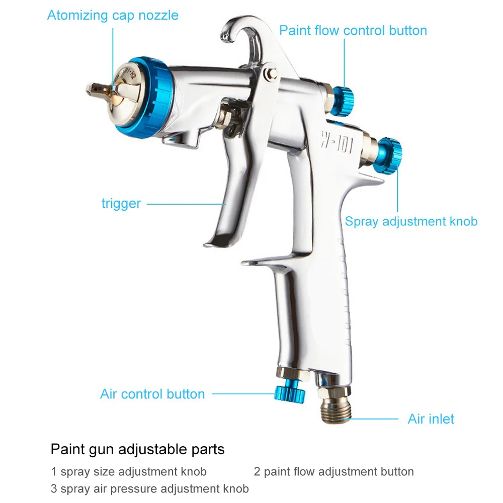 WAERTA W101 Воздушный пистолет-распылитель из алюминиевого сплава ручной пистолет-распылитель пластиковое ведро гравитационного типа покрытие автомобиля живопись