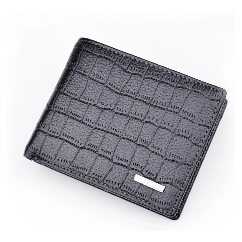 

2018 New Wallet Men's Leather Short Paragraph Cowhide Multi-function Cross Section Casual Wallet Purse B012