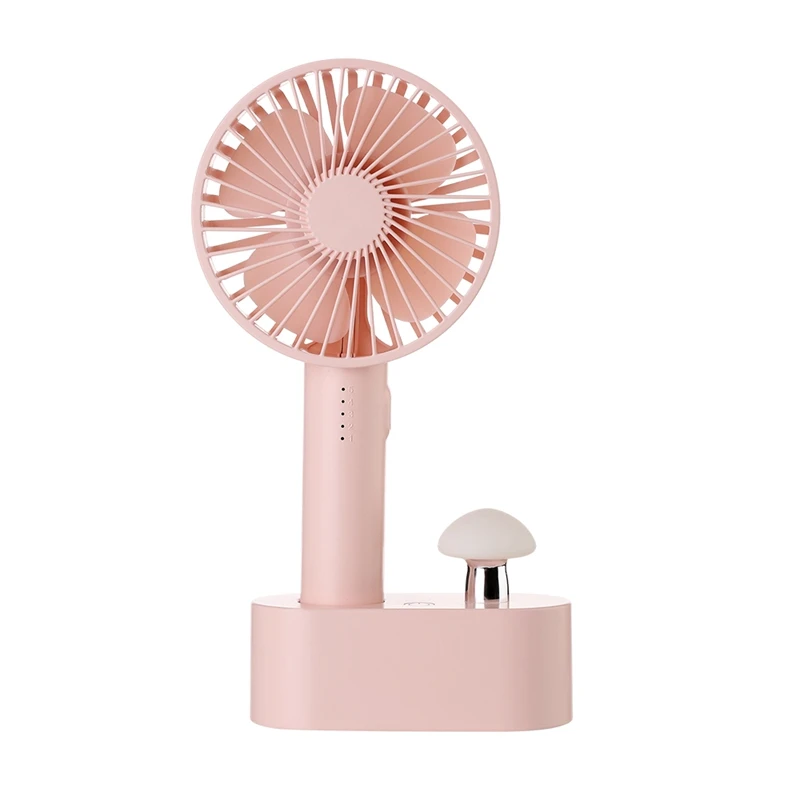 

Mushroom Handheld Fan Usb Charging Mushroom Lamp Fan Desktop 5 File Adjustable Wind Speed Large Capacity Fashion All In One