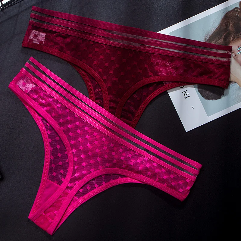 Transparent Mesh Underwear For Women Solid Low-Rise Panties Women Thong Shorts G String Femme Seamless Panties Braguitas Sexys