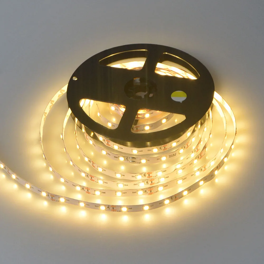 1 рулон 5 м 2835 3528 SMD более яркий чем 5050 5630 Светодиодная лента светильник DC12V