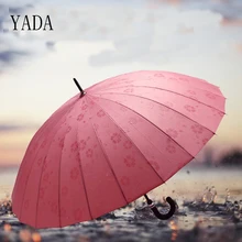 YADA 24 Bone большой зонтик с длинным сменным цветком, автоматический зонтик для женщин и мужчин с защитой от УФ-лучей, зонт для гольфа YS314