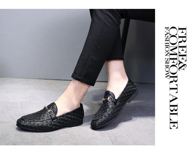 M-anxiu Men Fashion Bright Wedding Shoes Casual Loafer Flat Shoes Leather Classic Doug Shoes Business Pointed Toe Club Shoes