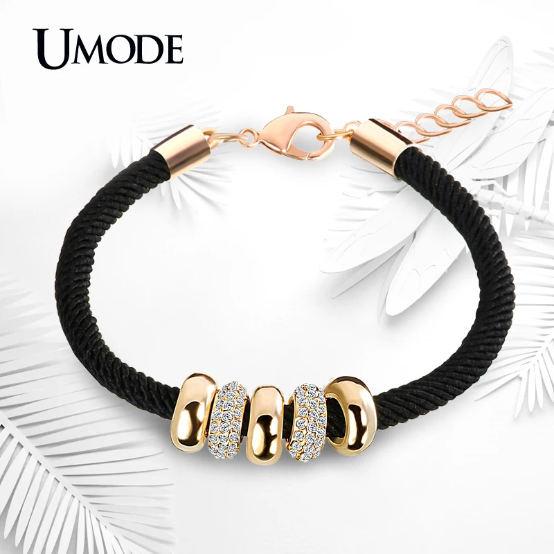 font b UMODE b font Fashion Gold Plated Jewelry Austrian Rhinestone Round Circles Pendant Rope