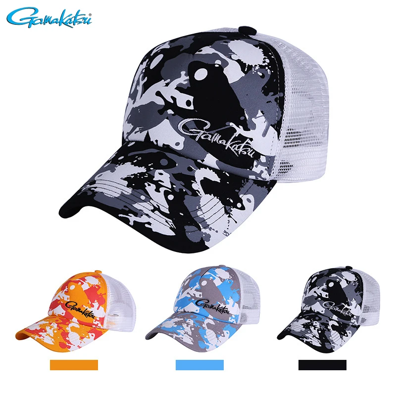 

GAMAKATSU Cap Fishing Sun Protection Outdoor Sprots Fishing Hat Breathable Anti-UV Man Sunscreen Leisure Summer Fishing Caps