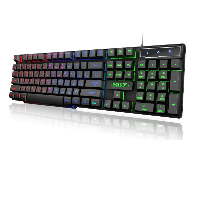 

104 Key Gaming Keyboard Mechanical Keyboard with Backlight Russian Gamer Keyboard Wired USB Game Keyboards for PC