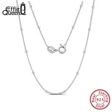 Effie queen, настоящее Стерлинговое Серебро, базовая цепочка, ожерелье для женщин и мужчин, длина 45 см, боковая цепочка, серебряные ювелирные изделия,, подарок DSC22