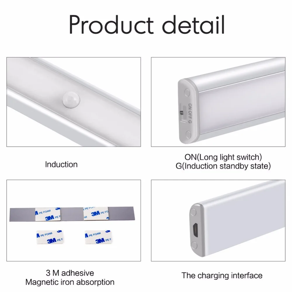 خزانة خزانة LED تحت إضاءة الخزانات بواسطة USB قابلة للشحن مستشعر حركة ليد أضواء ليلية led إضاءة الخزانة مصابيح خزانة خزانة LED تحت إضاءة الخزانات بواسطة USB قابلة للشحن مستشعر حركة ليد أضواء ليلية led إضاءة الخزانة مصابيح