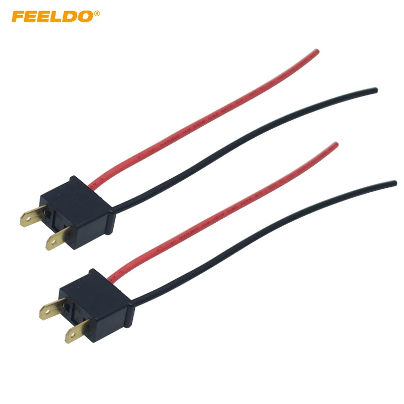 

FEELDO 2Pcs Car Headlight Cable H7 Male Connector Plug Lamp Bulb Socket Automotive Wire Halogen Adapter Holder #4942