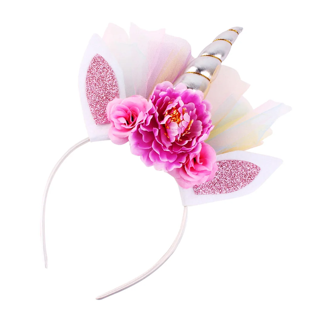 Cute Unicorn Kids Girls Children Headwear Hair Hoop Hair Clips for Birthday Party Photo Prop Stage Show Hair Accessories