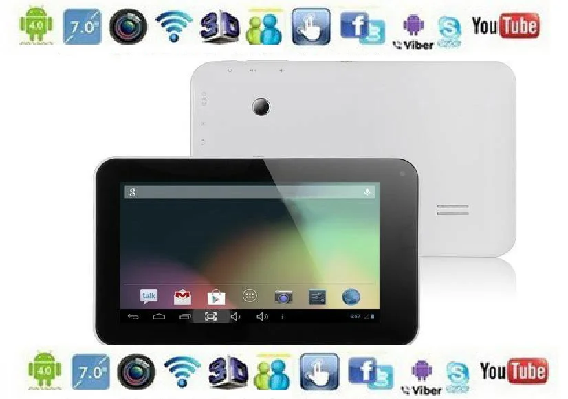 Двухъядерный 7 дюймовый емкостный экран 8G Android 4.2.2 HDMI OTG WIFI GPU Mali 400MP планшетный ПК