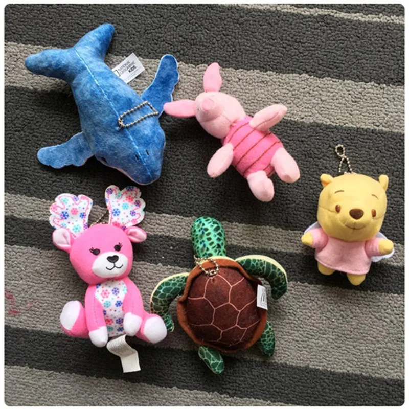 Милый розовый поросенок Олень Медведь Ocean Животные КИТ Черепаха брелок плюшевые игрушки небольшой мультфильм ключевой мешок Подвески