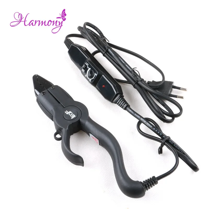 Black Color Temperature Control Iron Heat Keratin Hair Extensions Tools