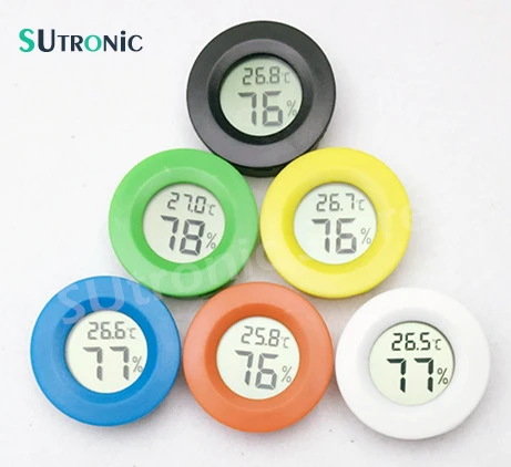 

Mini Digital Thermometer Electronic Hygrometer Round Temperature Humidity meter tester for Aquarium Freezer Refrigerator House