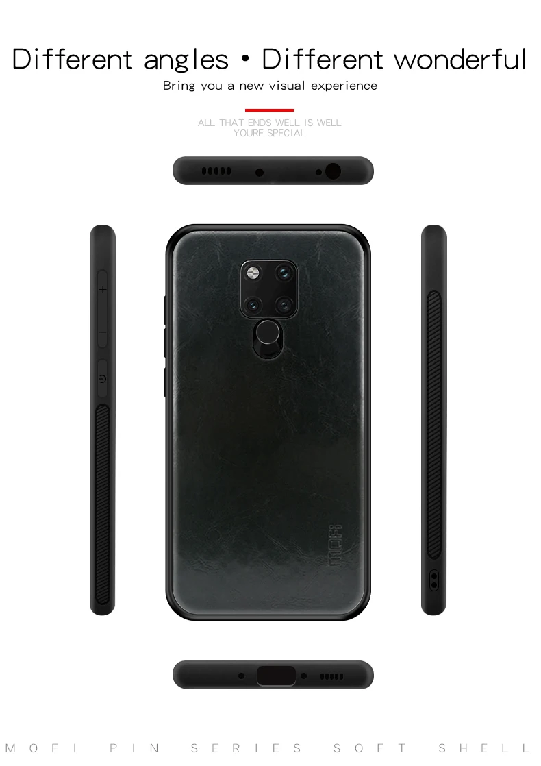 Для huawei mate 20 X 20X чехол MOFI задняя кожаная крышка Мягкий силиконовый край Полное покрытие Чехлы для huawei mate 20X крышка оболочки
