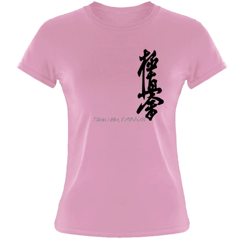 Свободные черные женские футболки, футболки Kyokushin Karate Masutatsu Oyama Karate Japan-Custom Girl, футболки, футболки с принтом, топы - Цвет: Pink