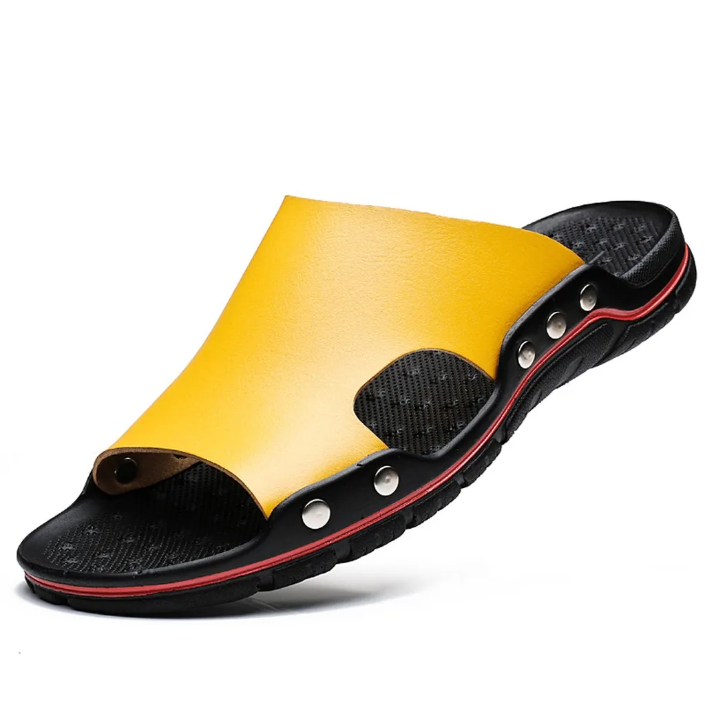2019 Летние Повседневные тапочки Нескользящие сандалии на мягкой подошве дышащие Tide обувь Открытый pantoufles homme дропшиппинг # BY40