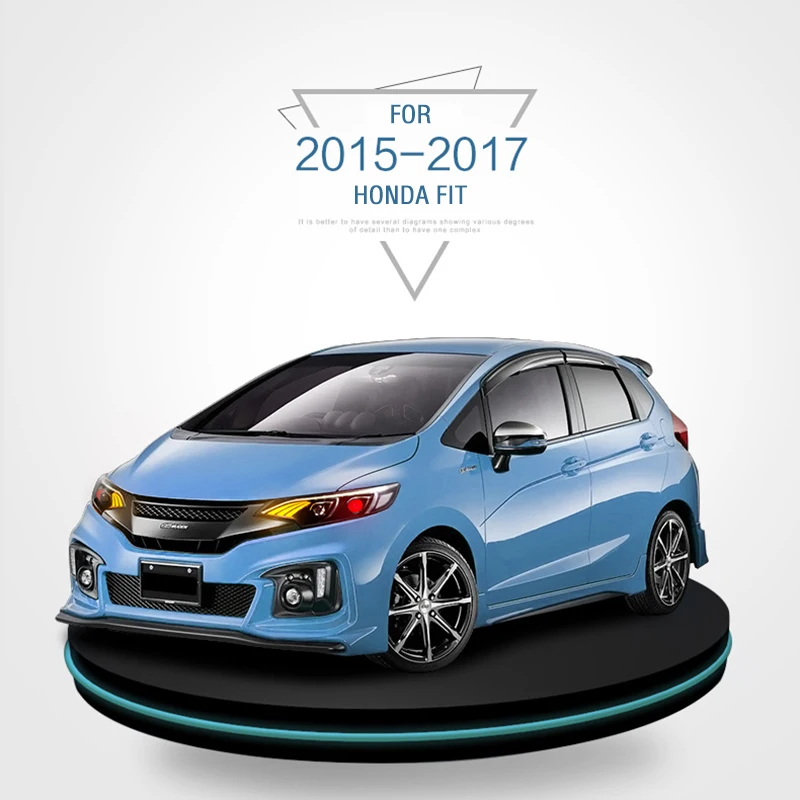 Car light for Honda JAZZ LED Headlight 2014 2015 for Honda FIT Headlamp with Daytime Running Light Bi-Xenon Fit Lamp Car Styling (1)