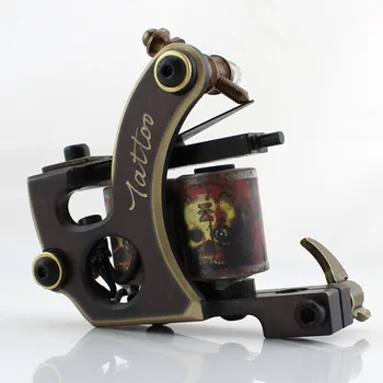 

2018 New Handmade Whole Wire Cutting Copper Permanent Machine Tattoo Machine 12 Wraps Coil Tattoo Gun Shader free shipping