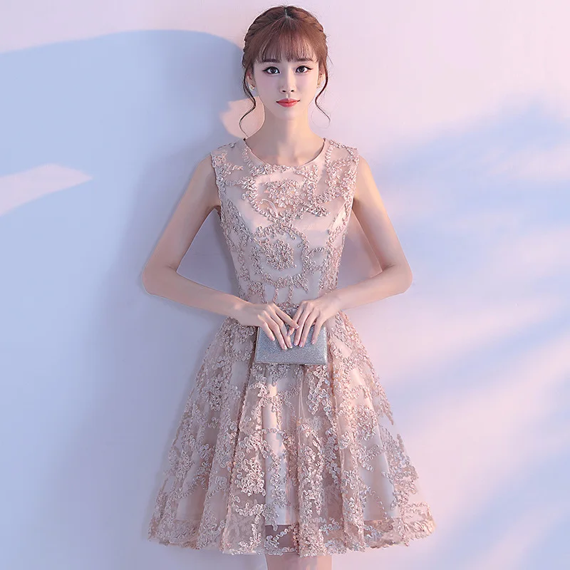 

New Style Chinese Bridesmaid Dress 2019 Summer Lady Sexy Sleeveless Slim Cheongsam Improved O-Neck Qipao Vestidos Oversize 3XL