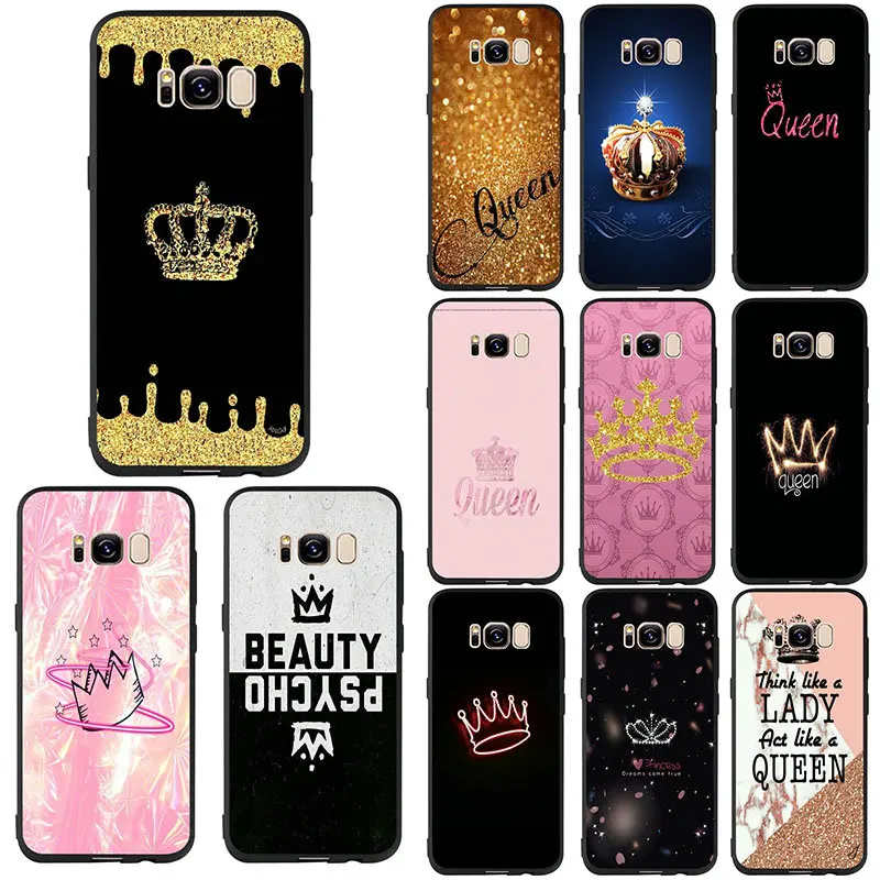 cheap Queen Crown King Princess For Samsung Galaxy Note 4 8 9 C5 C7 Pro S3 S4 S5 S6 S7 S8 S9 S10 Edge Plus Lite Soft TPU Silicon Case