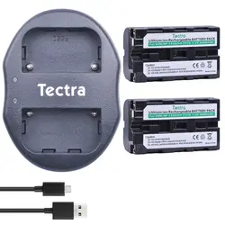 Tectra 2 шт. NP-F550 NP F550 NPF550 NP-F570 батареи батарея для камеры + USB двойной Зарядное устройство для SONY ccd-sc55 CCD-TRV81 CCD-TR71 батареи