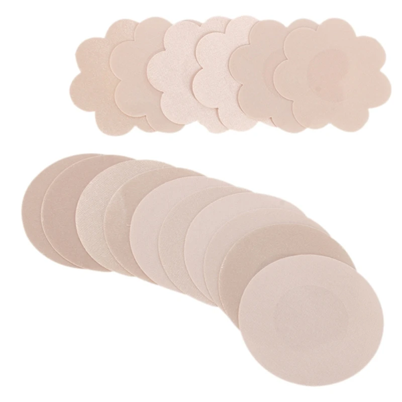 

10 Pieces Anti-lighting Invisible Nipple Cover Women Breathable Thin Skin Color Applique Round Breast Petals Accesorios mujer
