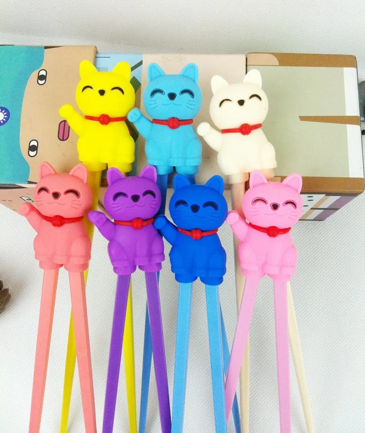 

5 Pair Chopsticks for Sushi Baby Kids Cartoon Food Sticks Easy Use Fun Learning Training Helper Dishes Dinner Game Kitchen tools