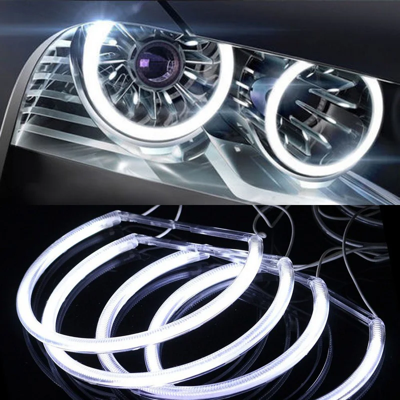 

4x 131mm 146mm CCFL Angel Eye Halo Rings LED Light Set White Non-Projector For BMW E46 3 Series High brightness efficiency