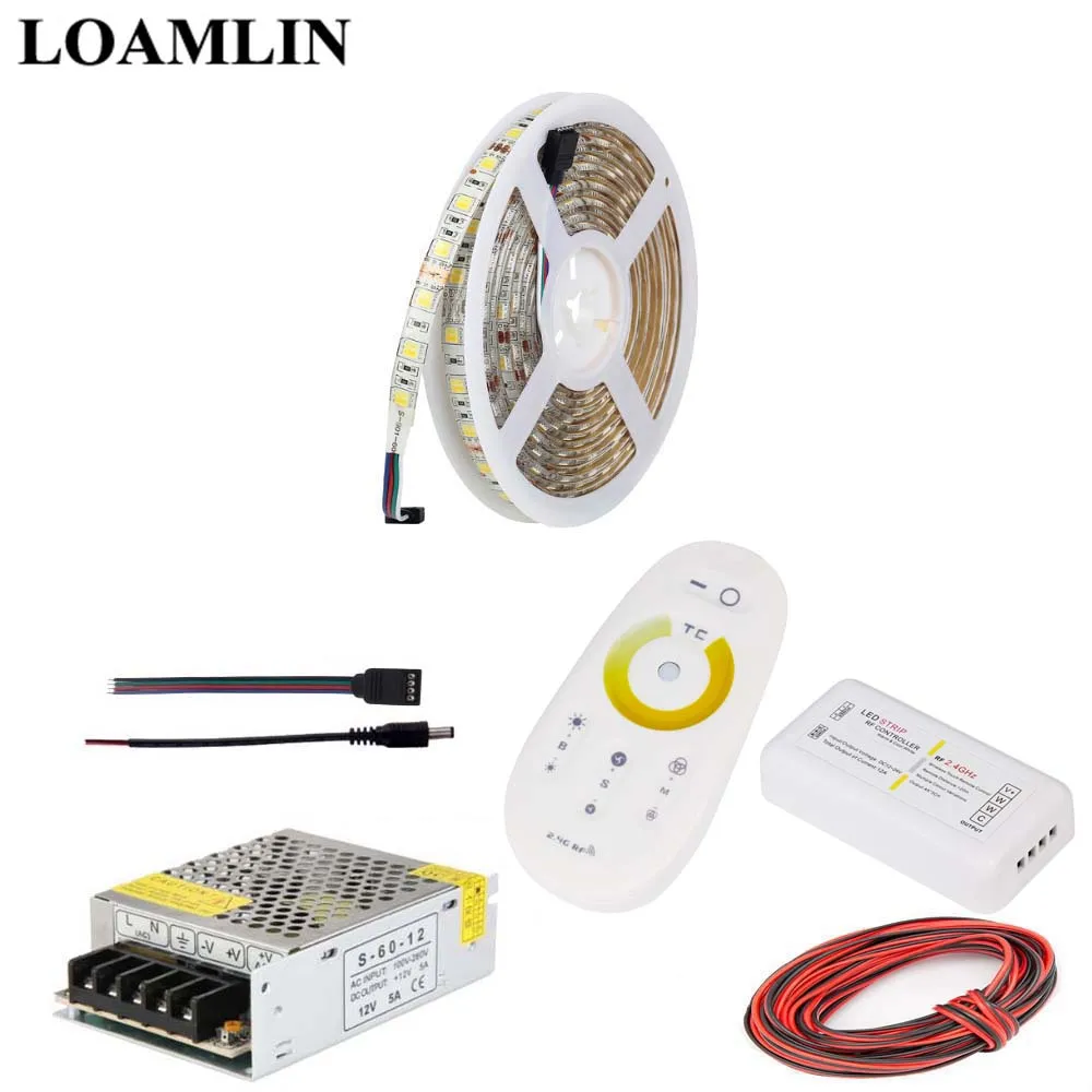 Светодиодная лента гибкая лампа 5050SMD цветовая температура 2 4G CCT светодиодный