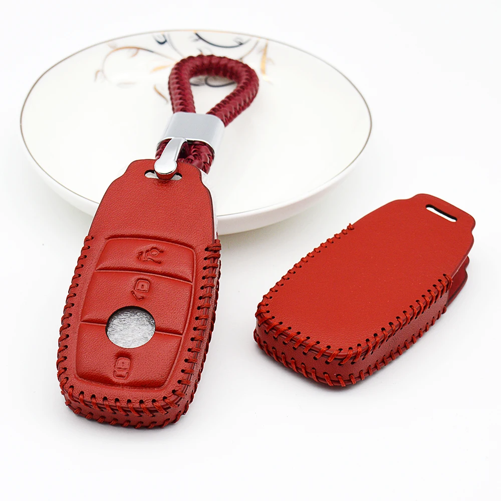 New Genuine Leather Car Key Case Cover For Mercedes Benz AMG 2017 W213 New E Class E200 E260 E300 E320 Key Shell Keychain Holder New Genuine Leather Car Key Case Cover For Mercedes Benz AMG 2017 W213 New E Class E200 E260 E300 E320 Key Shell Keychain Holder
