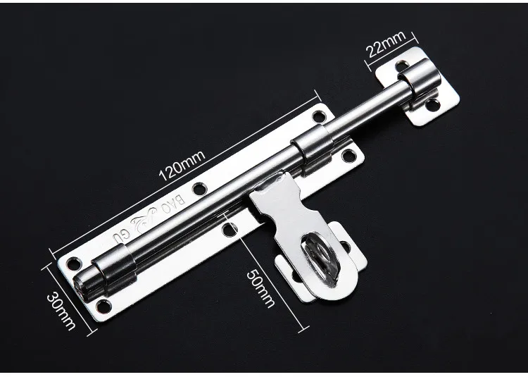 Нержавеющая сталь двери слайд замок защелка безопасности раздвижной замок дома ворота оборудование безопасности двери болты 4 размера на выбор