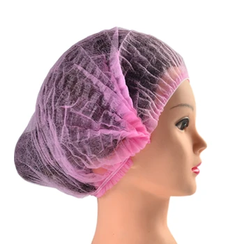 

100pcs Disposabled Hair Net Bouffant Cap Elastic Band Non-Woven Hair Shower Cap Covers Hat for Medical/Labs Massage Tool