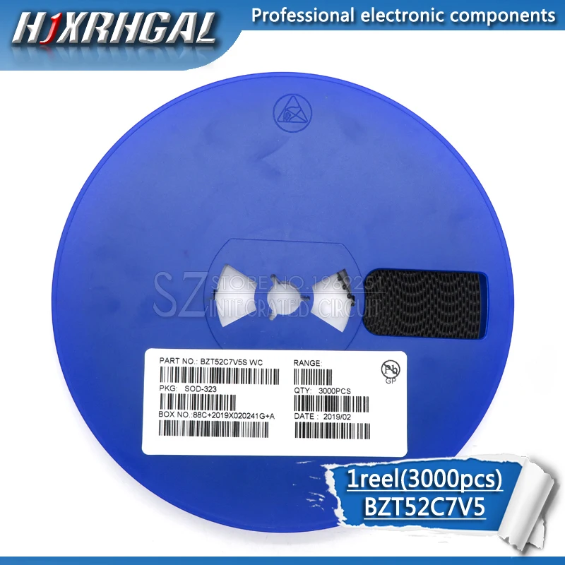 1 катушка 3000 шт. Zener диод BZT52C7V5S BZT52C7V5 SOD-323/123 WC новое и оригинальное HJXRHGAL |