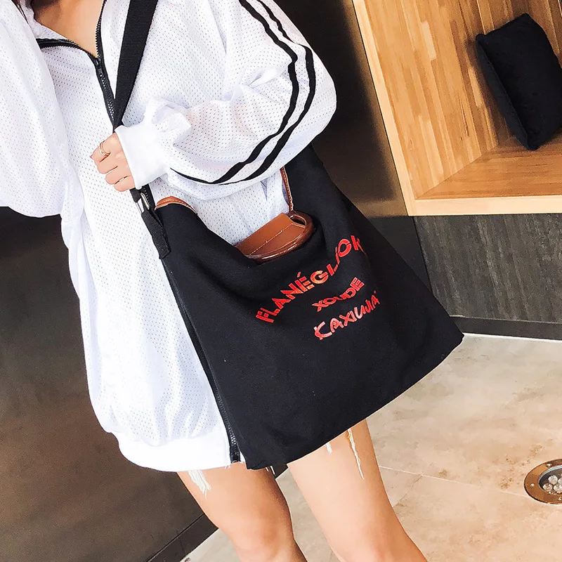 

Women Ladies Big Bag Shopping Bag Female Art Canvas Single Piece Handbag Student Wild Large Capacity Beach Bags 578